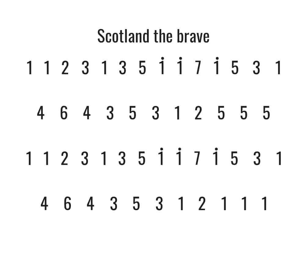 Scotland the brave kalimba